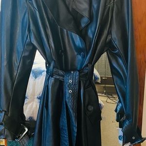 Women’s Faux Leather Trench Coat